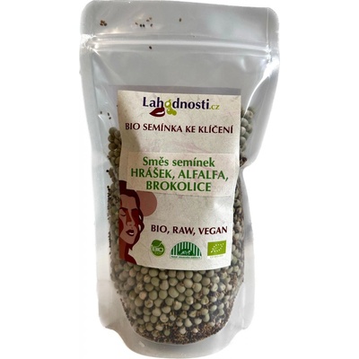Lahodnosti Zmes semienok BIO brokolica hrášok alfalfa 400 g