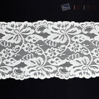 Elastická čipka biela, 150 mm
