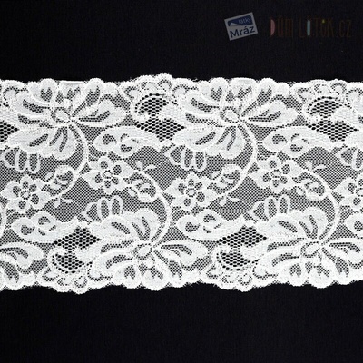 Elastická čipka biela, 150 mm