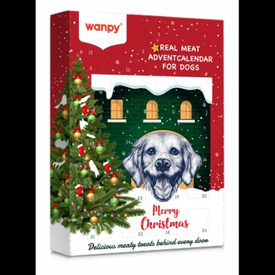 Wanpy Christmas Calendar 150 г - Коледен календар за кучета с асорти натурални месни лакомства