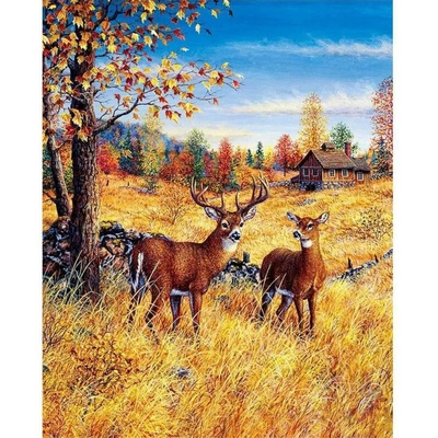 Norimpex - Puzzle Diamant painting: Deer in the field 30x40 cm - 1 - 39 piese