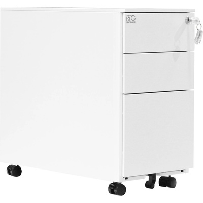RFG Контейнер RFG, метален, с три чекмеджета и ключ, 300 х 600 х 560 mm, бял
