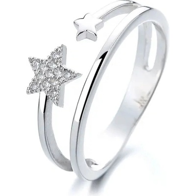 Majya Stříbrný dvojitý prsten SONIA s hvězdičkou 10036 7