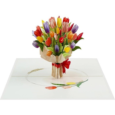 Kiriori 3d поздравителна картичка Вълшебни лалета