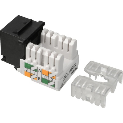 Solarix Zařezávací keystone CAT5E UTP RJ45 černý svorkovnice 90° SXKJ-5E-UTP-BK-90