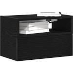 vidaXL Нощно шкафче за стенен монтаж, черно, 45x26x28, 5 см (858598)