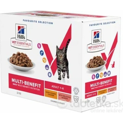 Hills VE Feline Multi benefit Adult Chicken&Salmon Multipack 12 x 85 g