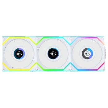 Image 1 of Lian Li UNI Fan SL Wireless LCD ARGB Reverse Blade PWM (12RSLLCD1W3W/LL-FAN-LULI-102)