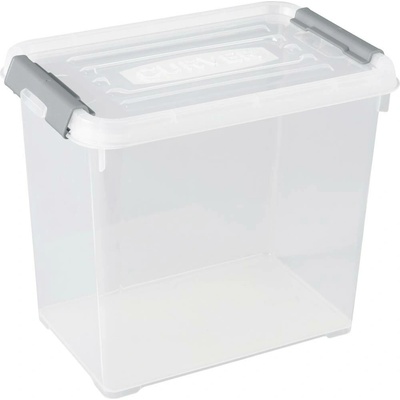 Curver 243859 Úložný box, HANDY, stohovatelné, 294 x 194 x 254 mm, transparentní, stříbrná, 1 ks