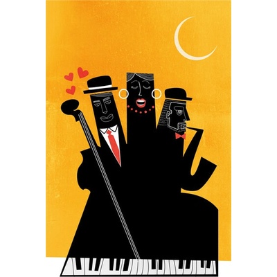 Plagát, Obraz - Kubistika - Casablanca Jazz, 40 × 60 cm