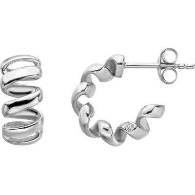 Hot Diamonds Designové stříbrné náušnice s diamanty Twist DE881