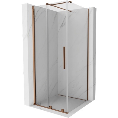 Mexen Velar плъзгаща се душ кабина 110 x 110 см, прозрачна, розово злато - 871-110-110-01-60 (871-110-110-01-60)