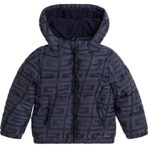 GUESS Зимно яке в тъмно синьо покрито с надписи Guess