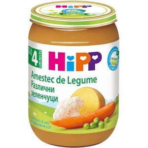 Hipp Био зеленчуково пюре Hipp - Различни зеленчуци, 190 g (4070) - baby