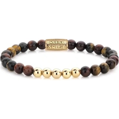 Rebel & Rose unisex náramok Who's Afraid of the Tiger 6 mm RR-6M025-G-XS