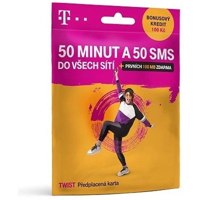 SIM karta TWIST 50minut+ 50SMS s kreditem 100,- Kč – Zboží Živě