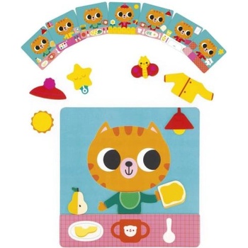Janod Магнитна играчка Дневни дейности и съответствие Котка с шаблони