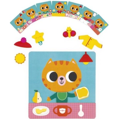 Janod Магнитна играчка Дневни дейности и съответствие Котка с шаблони