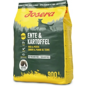 Josera dog duck & potato adult, пълноценна храна БЕЗ ЗЪРНО за порастнали кучета с чувствителни стомаси, с пилешко месо 0, 900 кг, Германия - 5005774