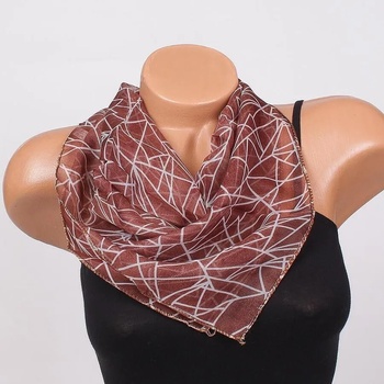 Image 1 of Фишу в кафяво с бели линии