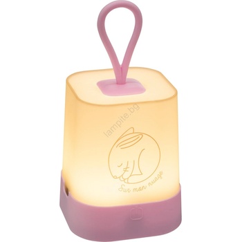 Atmosphera - LED Doty. Детска презареждаема нощна лампа RABBIT LED/3, 7V 1200mAh розова (P7138)