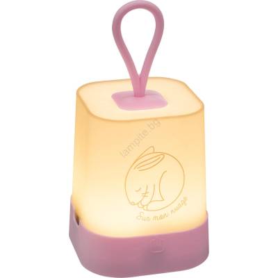 Atmosphera - LED Doty. Детска презареждаема нощна лампа RABBIT LED/3, 7V 1200mAh розова (P7138)