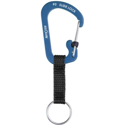 Přívěsek na klíče s karabinou Nite Ize SlideLock Key Ring Aluminum Blue