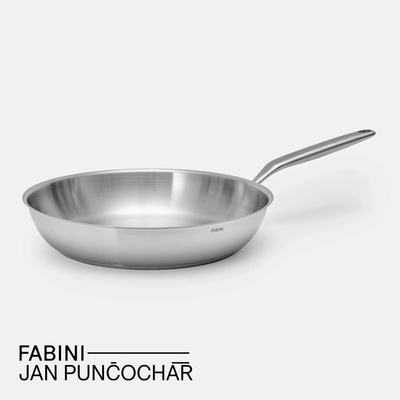 FABINI Pánev & Punčochář, ø 30 cm - Nerezová beznýtová pánev z jednovrstvé nerezové oceli bez poklice