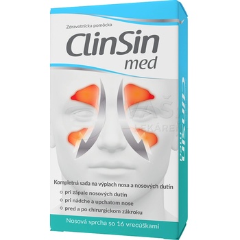 Naturprodukt Clin sin med + irigator sada na výplach nosa 16 vreciek