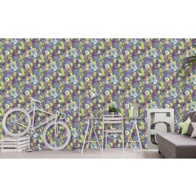 DIMEX ART Луксозна флизелинова тапета жълто-лилава поляна