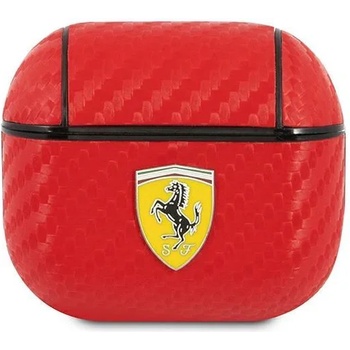 Ferrari Калъф Ferrari FESA3CARE On Track PU Carbon, за AirPods 3, червен (FER000515-0)