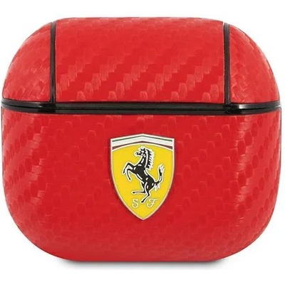 Ferrari Калъф Ferrari FESA3CARE On Track PU Carbon, за AirPods 3, червен (FER000515-0)