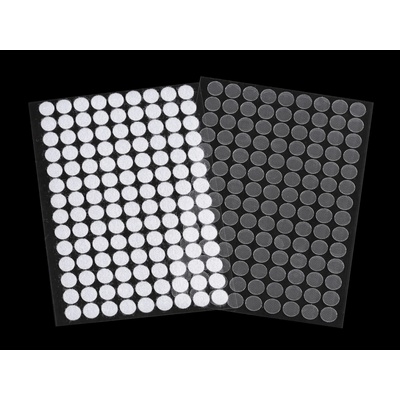 Suchý zip samolepicí kolečka Ø10 mm, malé, 7 transparent