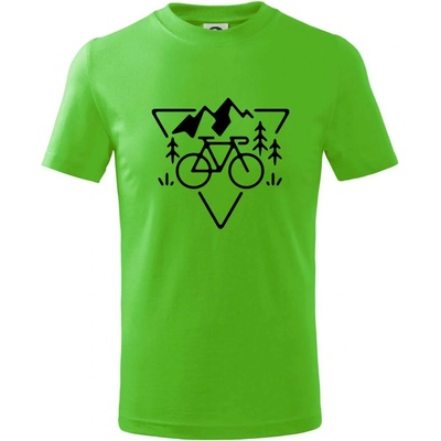 Cyklo trojuholník tričko detské Apple Green