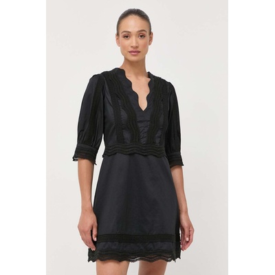 IVY & OAK Памучна рокля Ivy Oak в черно къса разкроена (IO1123F7562)