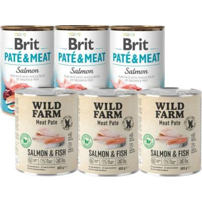 Brit Paté & Meat Salmon 3 x 800 g a Wild Farm Pate Salmon & Fish 3 x 800 g