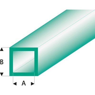 Raboesch profil ASA trubka čtvercová transparentní zelená 3x4x330mm 5