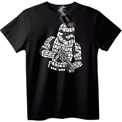 NOONEBRAND Тениска Star Wars текст Щурмовак - XS, Black