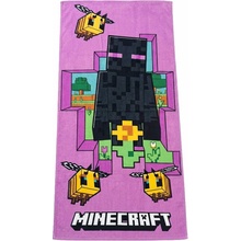 Carbotex osuška Minecraft Enderman a včelky 70 x 140 cm