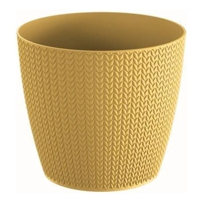 PlasticFuture Květináč Wheaty hořčicový, 15,7 cm