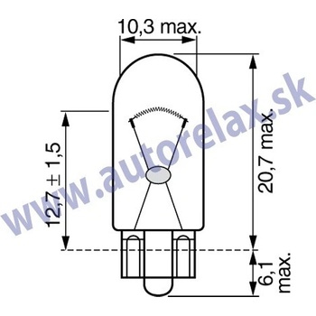 Narva W5W W2,1x9,5d 12V 5W