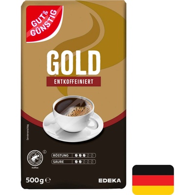 Gut & Günstig káva Gold bez kofeinu pražená mletá 0,5 kg