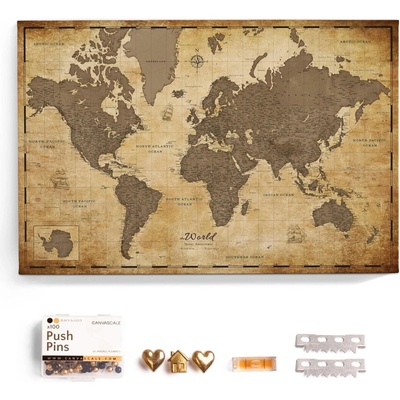 Mapa světa na plátně CANVASCALE