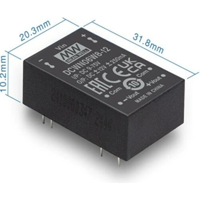 Mean Well DCWN06W8-15 Měnič DC/DC modulový 6W 15V