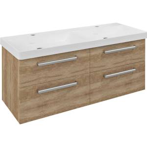 SAPHO Theia - Шкафче под двойна мивка 116x50x44 см, 4 чекмеджета, дъб „Алабама TH120-2222 (TH120-2222)