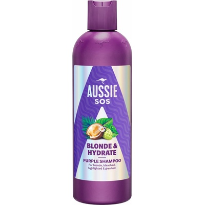 Aussie SOS Blonde Hydrate fialový tónovací šampón pre blond vlasy 300 ml