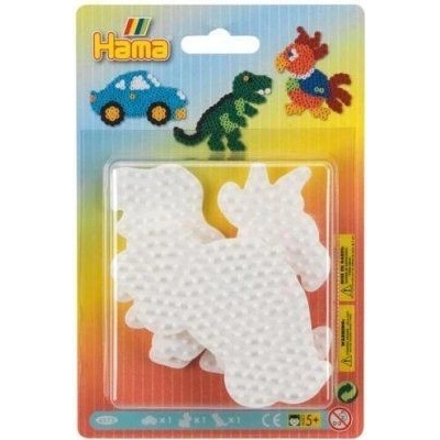 Lowlands Podložka na zažehlovací korálky Hama MIDI auto,papoušek,dinosaurus plast 3ks