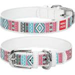 COLLAR Кожен нашийник WAUDOG Ethno - бял 1, 5 см x 27 - 36 см