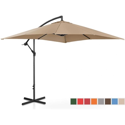 UNIPRODO Градински чадър - тъмнокафяв - квадратен - 250 x 250 см - с възможност за накланяне (UNI_UMBRELLA_SQ250TA_N)