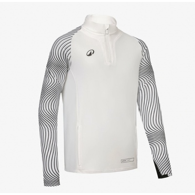 Kipsta Wavy Club s 1/2 zipsom bielo-čierna